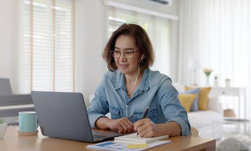 Interdisciplinary Studies Student Working on Homework 